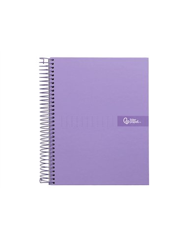 Cahier spirale liderpapel crafty couverture contrecollée a4 240p 90g/m2 5x5mm mnicroperforé 4 trous coloris violet.