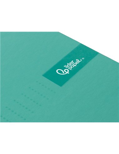 Cahier spirale liderpapel crafty couverture contrecollée a4 240p 90g/m2 5x5mm microperforé 4 trous coloris turquoise.
