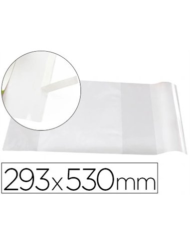 Couvre-livres liderpapel nº29 pvc transparent 13/100e 285x530mm avec rabat adhésif adaptable.
