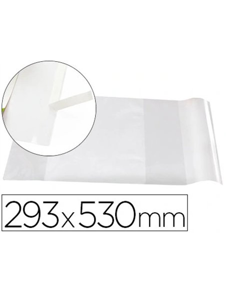 Couvre-livres liderpapel nº29 pvc transparent 13/100e 285x530mm avec rabat adhésif adaptable.