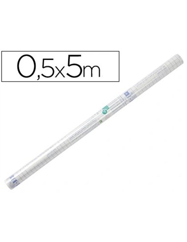 Couvre-livres liderpapel adhésif repositionnable 0.5x5m rouleau plastique 50 microns.