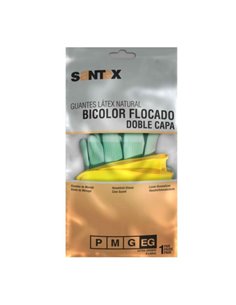 Gants en latex Santex taille L - Double couche - Intérieur en coton floqué - Paume et doigts texturés - Conforme (UE) 2016/425 -