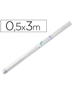 Couvre-livres liderpapel adhésif repositionnable 0.5x3m rouleau plastique 50 microns.