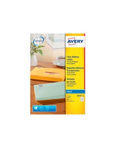 Etiquette autocollante avery adresse jet encre transparent 63,5 x 38,1 mm boite de 525.