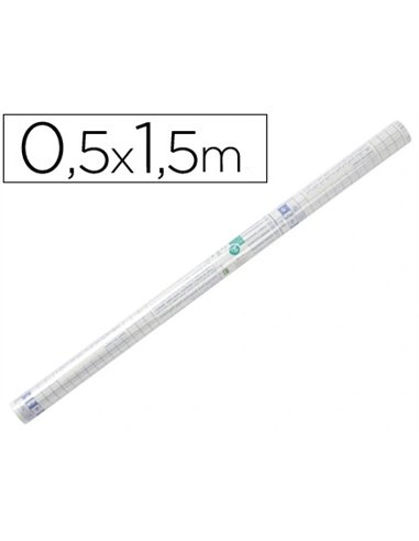 Couvre-livres liderpapel adhésif repositionnable 0.5x1.50m rouleau plastique 80 microns.