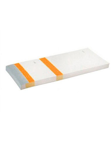 Bloc vendeur liderpapel 2 coupons détachables 100 feuilles 60x135mm papier blanc bande couleur coloris orange.