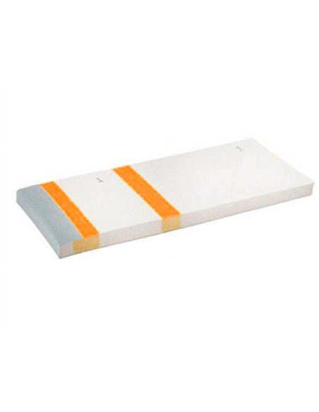 Bloc vendeur liderpapel 2 coupons détachables 100 feuilles 60x135mm papier blanc bande couleur coloris orange.