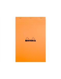 Bloc bureau rhodia a6+ papier vélin surfin couverture enduite enveloppante 110x170mm 80f détachables 80g 5x5mm orange. 2