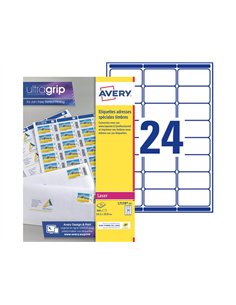 Etiquette expedition avery impression laser 63,5x33,9mm coloris blanc pochette 360 unites.