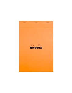 Bloc bureau rhodia a5 papier vélin surfin couverture enduite enveloppante 148x210mm 80f détachables 80g 5x5mm orange. 2