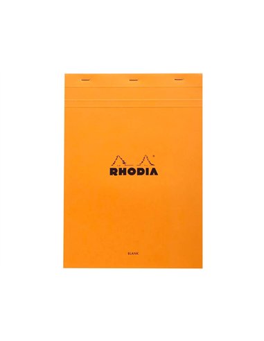 Bloc bureau rhodia a4+ papier vélin surfin couverture enduite enveloppante 210x297mm 80f détachables 80g orange.