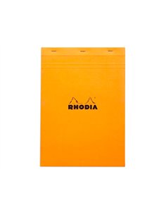 Bloc bureau rhodia a4+ papier vélin surfin couverture enduite enveloppante 210x320mm 80f détachables 80g séyès orange. 2