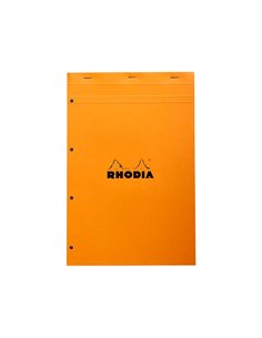 Bloc bureau rhodia a4+ papier vélin surfin couverture enduite enveloppante 218x318mm 80f détachables 80g 5x5mm orange. 2