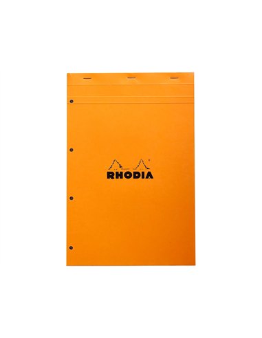 Bloc bureau rhodia a4+ papier vélin surfin couverture enduite enveloppante 218x318mm 80f détachables 80g 5x5mm orange.