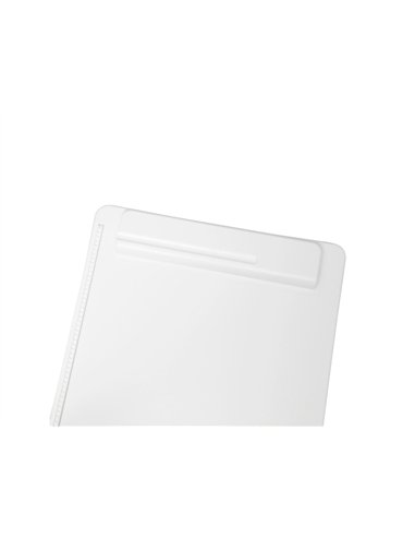 Porte-bloc maul go a4 plastique recycle porte-stylo integre dans pince coloris blanc.