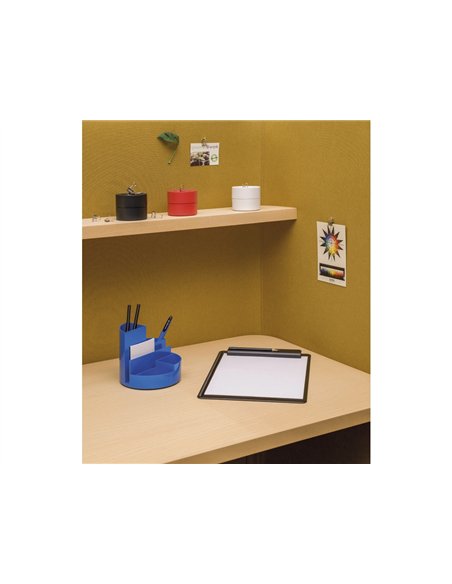 Porte-bloc maul go a4 plastique recycle porte-stylo integre dans pince coloris noir.