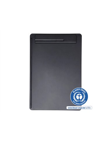 Porte-bloc maul go a4 plastique recycle porte-stylo integre dans pince coloris noir.