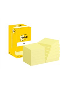 Bloc-notes post-it 654 76x76mm 100f/bloc repositionnables coloris jaune 7100290160.