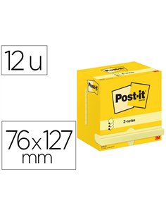 Bloc-notes post-it recharge z-notes 127x76mm 100f super z-notes repositionnables.