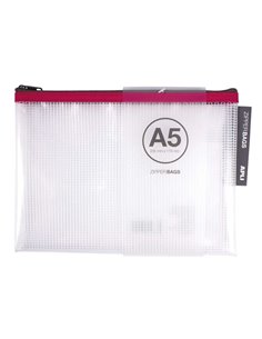 Enveloppes transparentes en mousse EVA Apli - Format A5 (235 x 175 mm) - Souples, résistantes et durables - Fermeture éclair - C