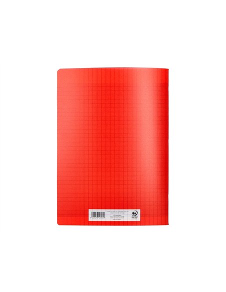 Cahier piqure liderpapel couverture pp 240x320mm 48p seyes coloris rouge.