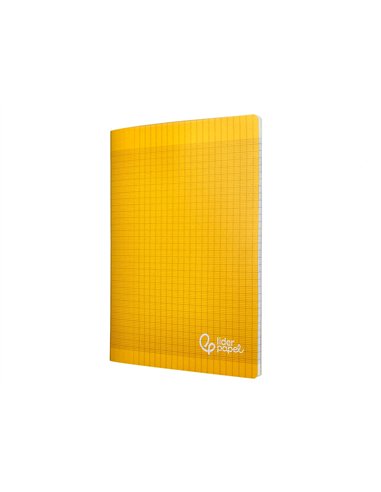 Cahier piqure liderpapel couverture pp 240x320mm 96p seyes coloris jaune.