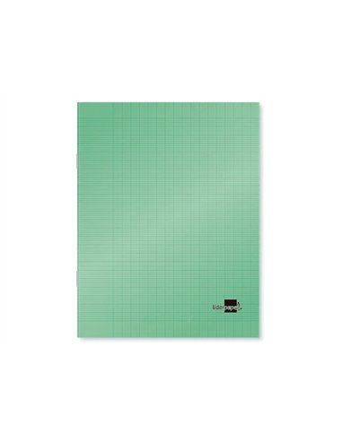 Cahier piqué liderpapel couverture plastique souple a5+ 17x22cm 90g 96 pages séyès coloris vert.