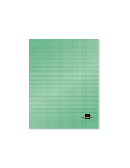 Cahier piqué liderpapel couverture plastique souple a5+ 17x22cm 90g 96 pages séyès coloris vert.