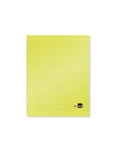 Cahier piqué liderpapel couverture plastique souple a4 21x29,7cm 96 pages séyès coloris jaune.