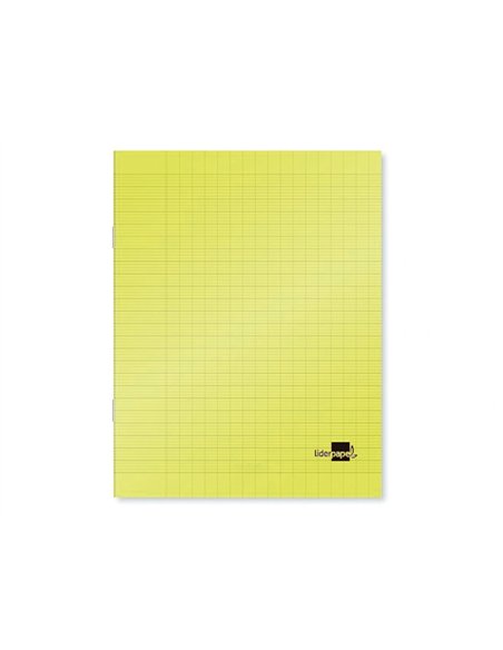 Cahier piqué liderpapel couverture plastique souple a4 21x29,7cm 96 pages séyès coloris jaune.