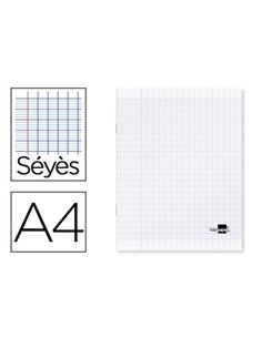 Cahier piqué liderpapel couverture plastique souple a4 21x29,7cm 96 pages séyès incolore.