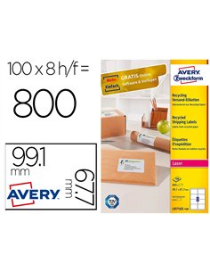 Etiquette autocollante avery adresse recyclee laser blanc 99,1 x 67,7 mm boite de 800.