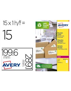 Etiquette autocollante avery adresse recyclee laser blanc 199,6 x 289,1 mm boite de 100.
