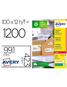 Etiquette autocollante avery adresse recyclee laser blanc 99,1 x 42,3mm boite de 1200.