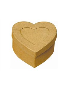 Boîte en carton à décorer forme coeur rangement photos 7.5x7.5x4cm.