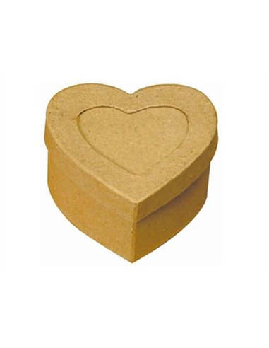 Boîte en carton à décorer forme coeur rangement photos 7.5x7.5x4cm.