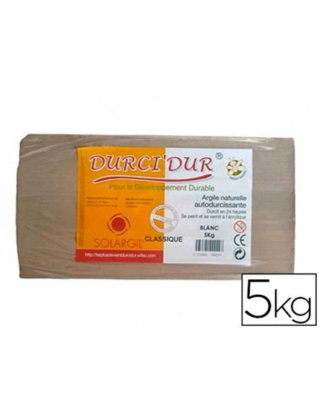 Argile autodurcissante solargil durci'dur coloris blanc pain 5kg.
