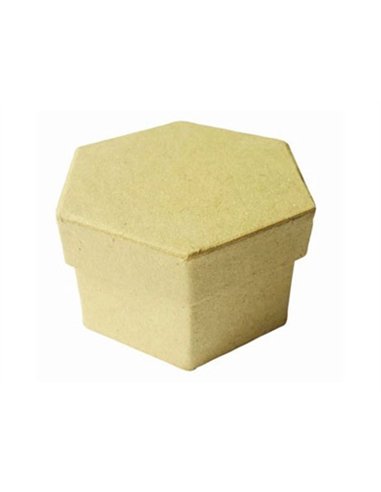 Boîte en carton à décorer forme hexagonale 7.8x5cm.