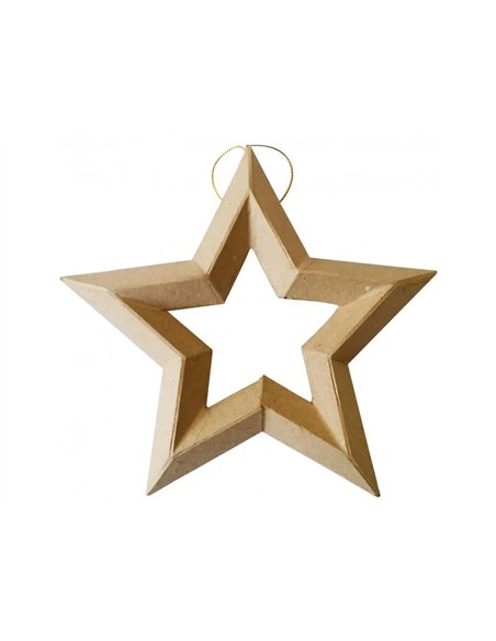 Suspension etoile graine creative carton noel 19x20x2,5cm.
