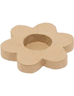 Bougeoir o'color carton a decorer forme fleur 10cm lot 5 unites.
