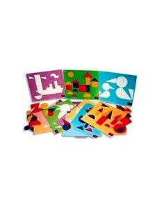 Carte logicolor recto verso 100 pièces formes géométriques coloris vifs rouge vert jaune bleu lot 9 unités. 2