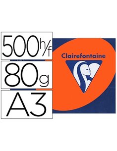 Papier couleur clairefontaine trophée multifonction a3 80g/m2 couleurs intenses orange vif paquet 500 feuilles.