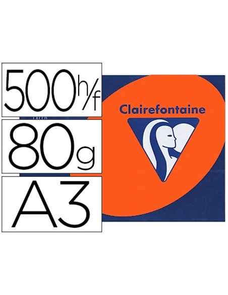 Papier couleur clairefontaine trophée multifonction a3 80g/m2 couleurs intenses orange vif paquet 500 feuilles.
