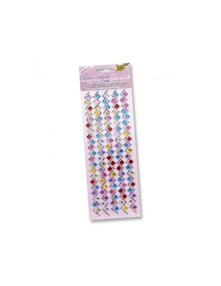 Lot bordures strass folia adhesive 25 cm 5 unites coloris et formes assorties.
