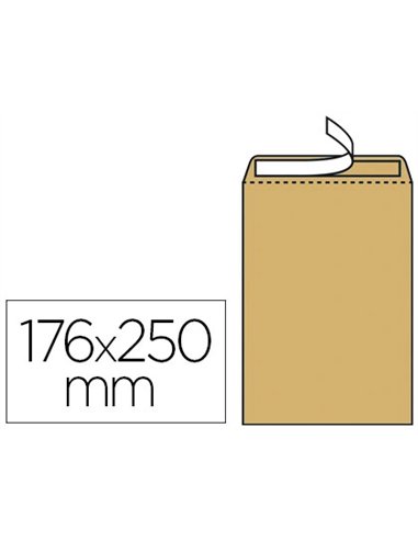 Pochette kraft gpv adhésive qualité supérieure b5 176x250mm 90g boîte 500 unités.
