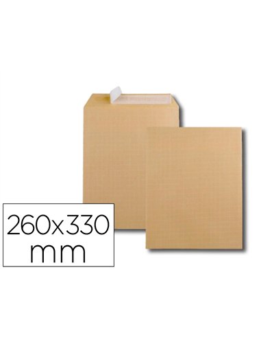 Pochette gpv kraft armé très résistant 120g 24 260x330mm fermeture auto-adhésive boîte 250 unités.