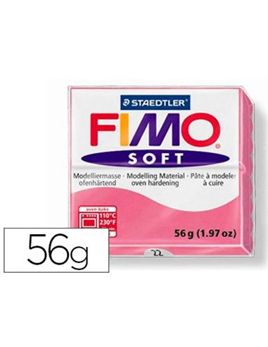 Pâte à modeler fimo soft coloris framboise pain 57g.