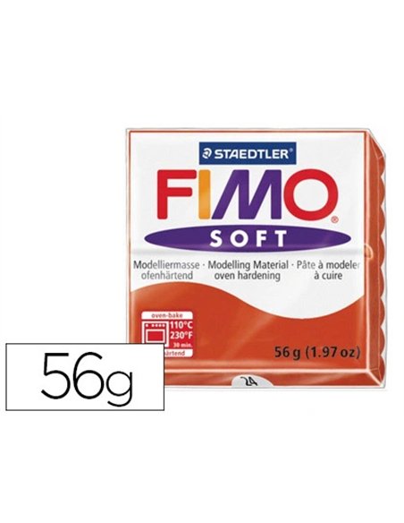 Pâte à modeler fimo soft coloris rouge pain 57g.
