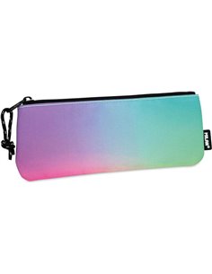 Petite trousse plate rectangulaire Milan Sunset - Tissu indéchirable - Dimensions : 23 x 9 x 1,3 cm - Modèle noir