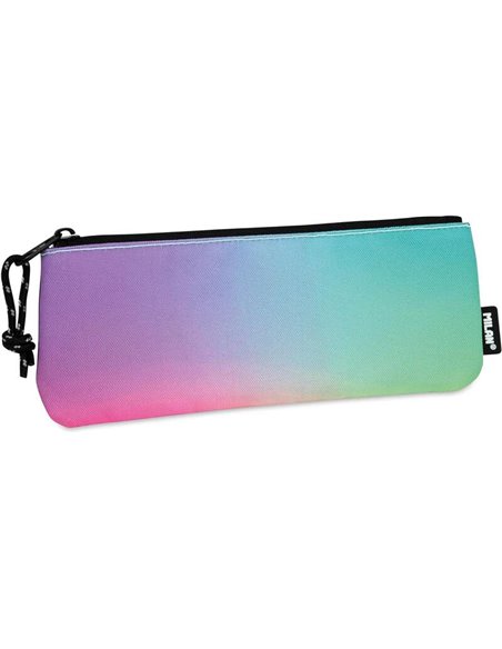 Petite trousse plate rectangulaire Milan Sunset - Tissu indéchirable - Dimensions : 23 x 9 x 1,3 cm - Modèle noir